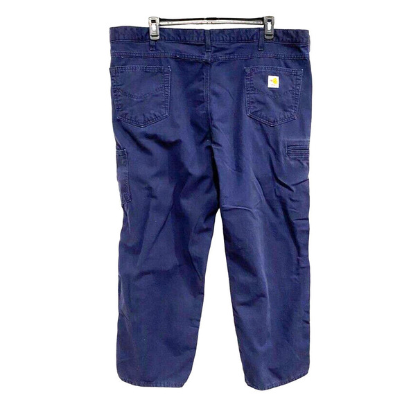 Carhart Carpenter Pants Navy Blue 46 X 30 New Pre Washed - Picture 2 of 5